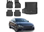Omac Set Tappetini E Fodera Bagagliaio Per Vw Arteon 2017-2025 Gomma Nera 5X