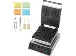 Succebuy Ferro Per Waffle Commerciale, 4 Pezzi, Rotondo, 1750 W, Acciaio Inossidabile Antiaderente, Controllo Della Temperatura E Del Tempo, Per Ristoranti, Panetterie, Snack Bar, Famiglie