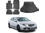 Set Di Tappetini E Fodere Per Il Bagagliaio Per Honda Accord 2009-2025 In Gomma Tpe Nero 5X