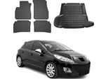 Set Di Tappetini E Rivestimento Del Bagagliaio Per Peugeot 206 Notchback 2007-2012 Gomma 5X