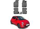 2007-2015 Fiat 500 Tappetini Tpe Nero 4 Pezzi