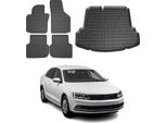 Set Di Tappetini E Fodere Per Il Bagagliaio Per Vw Jetta Notchback 2011-2014 Gomma 5X
