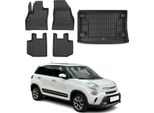 Set Di Tappetini E Fodere Per Bagagliaio Omac Per Fiat 500L 2012-2024 Gomma Inferiore 5X