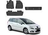 Set Di Tappetini E Fodere Per Bagagliaio Omac Per Peugeot 5008 2009-2017 In Gomma Nera 4X