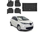Set Di Tappetini E Fodere Per Bagagliaio Omac Per Renault Zoe 2012-2025 In Gomma Nera 5X