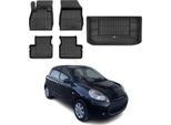 Set Di Tappetini E Fodere Per Il Bagagliaio Omac Per Nissan Micra 2010-2017 In Gomma Nera 5X