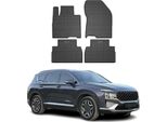 2018-2025 Hyundai Santa Fe Tappetini In Gomma Nera 4 Pz