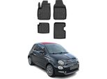 2020-2025 Fiat 500 Hybrid Tappetini Tpe Nero 4 Pz