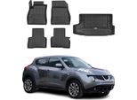 Set Di Tappetini E Fodere Per Il Bagagliaio Omac Per Nissan Juke 2010-2019 In Gomma Nera 5X