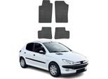 1998-2009 Peugeot 206 Tappetini In Gomma Nero 4 Pz