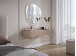 Comodino Sospeso Con Due Cassetti, Frontale A Coste - Colore: Marrone Caramello, 100 X 40 X 16 Cm