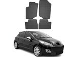 2006-2012 Peugeot 207 Tappetini In Gomma Nero 4 Pz