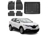 Set Di Tappetini E Rivestimenti Del Bagagliaio Omac Per Renault Kadjar 2015-2025 Gomma 5X