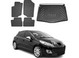 Set Di Tappetini E Rivestimenti Per Peugeot 207 Estate 2006-2012 In Gomma Nera 5X