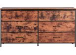 Succebuy Cassettiera Con 6 Cassetti E Porta Tv In Marrone Rustico