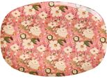 Piatto Rettangolare In Melamina Rice - Fiori Rosa 30 X 22 Cm