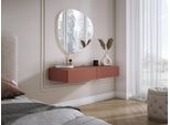 Comodino Sospeso Con Due Cassetti, Frontale Liscio - Colore: Mattone, 100 X 40 X 16 Cm