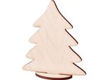 Albero Di Natale In Legno Con Supporto 10Cm Decor