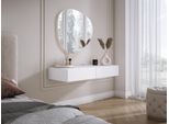 Comodino Sospeso Con Due Cassetti, Frontale Liscio - Colore: Bianco, 100 X 40 X 16 Cm