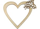 Decorazione A Cuore In Legno Con Rosa
