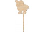 Decorazione In Legno Su Bastone Pecora 14Cm Decor
