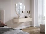 Comodino Sospeso Con Due Cassetti, Frontale Liscio - Colore: Cashmere, 100 X 40 X 16 Cm