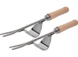 2Pcs Giardino Mano Mano Sarchiatore In Acciaio Inox Arrugginito Manico Lucido Strumento Di Rimozione Delle Erbacce