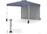 Gazebo Pop-Up Costway 3X3M, Gazebo Da Giardino Portatile Con Parete Laterale, Paralume, Borsa, 8 Picchetti, 4 Ancore, 4 Corde Per Il Vento E 4 Sacchi Di Sabbia Grigio
