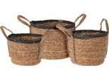 Set Di 3 - Cestino Rona In Seagrass - Tre Misure, Naturale/Nero