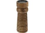 Portacandele In Legno Arlo - Legno Di Mango, Marrone, 25 Cm, Grande