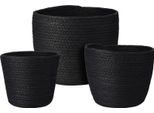 Set Di 3 - Cestino Portaoggetti Nero - Tre Misure, Nero