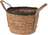 Cestino In Seagrass Rona (28X28X28Cm) - Medio, Rotondo Con Orecchie, Naturale/Nero