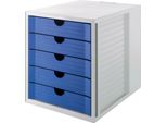 Han 14508-16 Cassettiera Systembox Karma - A4/C4, 5 Cassetti Chiusi, Grigio/Eco-Blu