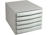 Cassettiera Exacompta The Box 5 Cassetti Chiusi Ufficio Grigio Chiaro