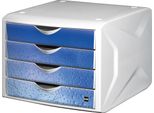 Helit Schubladenbox The Chameleon Blau Din A4 Mit 4 Schubladen (H6129634)