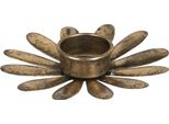 Candeliere Clayre & Eef Ø 13X2 Cm Foglie Di Ferro Color Oro