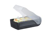 Han 997-633 Scatola Per Schede Croco, Din A7, Per 900 Schede, Incl. 5 Piastre Di Supporto, Nero