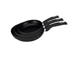Royalty Line RL-FM3F3: Set Di Pentole Da 3 Pezzi In Alluminio Forgiato Con Rivestimento In Marmo Nero