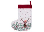Clayre & Eef Calza Di Natale Calza Di Natale 30X40 Cm Cotone Bianco Rosso