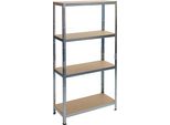 Scaffale Racks RAT20 Ms, Metallo, Mdf, 4 Ripiani, 1800X900X400 Mm, Max. 175 Kg/Ripiano