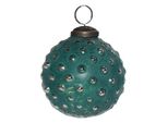 Guaina Natalizia Clayre & Eef Ø 7 Cm Vetro Verde Argentato