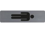 Cartello Informativo Exacompta Autoadesivo In Alluminio Verticale Uomo 16,5X4,4Cm