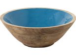 Ciotola Decorativa Clayre & Eef Ø 25X10 Cm Legno Blu Marrone