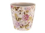 Vaso Da Fiori Clayre & Eef Ø 14X13 Cm Fiori In Vetroceramica Rosa Beige