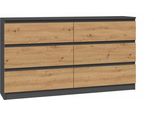Cassettiera Con Cassetti Larga Taavi - Rovere Artisan / Antracite
