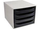 Cassettiera Exacompta Ecobox 4 Cassetti Nero