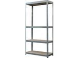 Scaffale Racks, Metallo, Mdf, 4 Ripiani, 750X300X1500 Mm, Max. 150 Kg/Ripiano