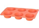 Stampo Magichome, Per Cottura, Per 6 Muffin, Silicone, Rosso, 23,7X16X3 Cm