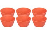 Stampo Magichome, Per Cottura, Per Cupcake, Silicone, Rosso, Set 6 Pz, 6,5X6,5X3 Cm
