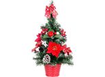 Albero Magichome Natale, Decorato, Rosso, 41 Cm